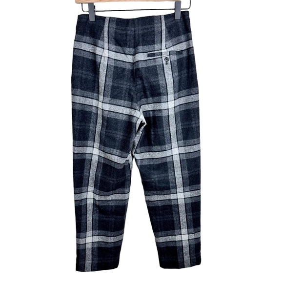 Aritzia Wilfred Chambery Check Plaid Pants Trousers SZ 00 Virgin Wool Gray Black - Picture 6 of 15